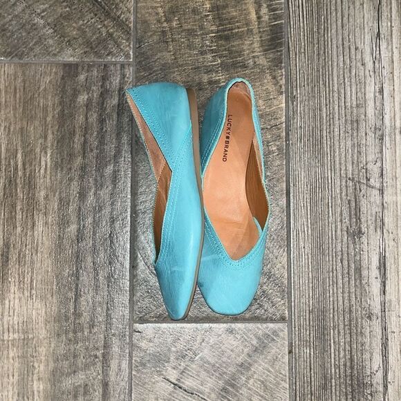 Lucky Brand teal leather ballet flats - Picture 2 of 3